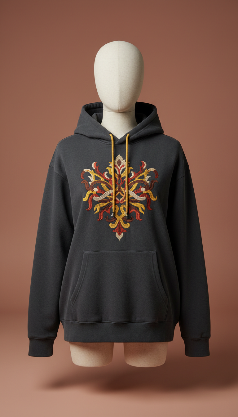 Saffron Motif Hoodie